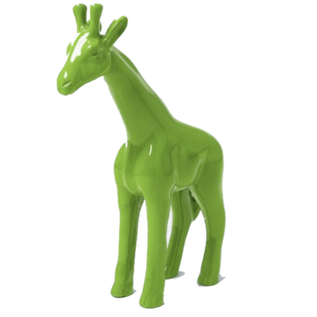 Statue Girafe Animaux Resine - 50cm - Vert Pomme - ANIMAUX-RESINE.FR