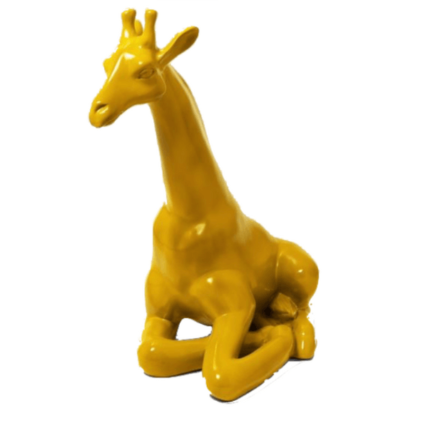 Statue Girafe Animaux Resine - 90cm - Jaune - ANIMAUX-RESINE.FR