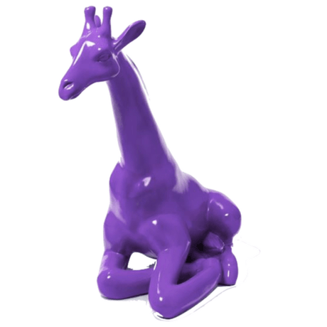 Statue Girafe Animaux Resine - 90cm - Violet - ANIMAUX-RESINE.FR