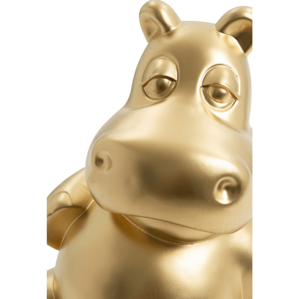 Statue Hippopotame Animaux Resine - 15cm - Doré - ANIMAUX-RESINE.FR