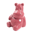 Statue Hippopotame Animaux Resine - 15cm - Rose Clair - ANIMAUX-RESINE.FR