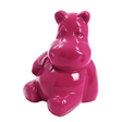 Statue Hippopotame Animaux Resine - 15cm - Rose Fushia - ANIMAUX-RESINE.FR