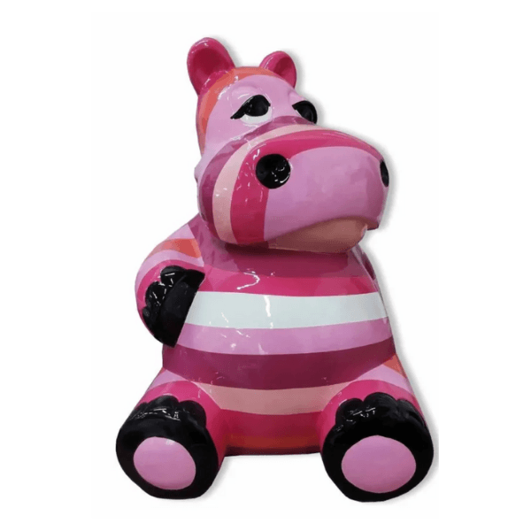 Statue Hippopotame Animaux Resine - 15cm - Tagada Rose - ANIMAUX-RESINE.FR