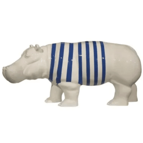 Statue Hippopotame Animaux Resine - 180cm - Marin Bleu - ANIMAUX-RESINE.FR