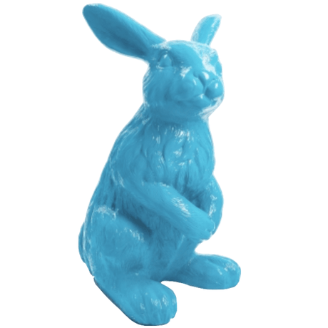 Statue Lapin Animaux Resine - 115cm - Bleu Ciel - ANIMAUX-RESINE.FR