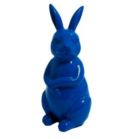 Statue Lapin Animaux Resine - 35cm - Bleu Nuit - ANIMAUX-RESINE.FR