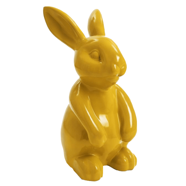 Statue Lapin Animaux Resine - 60cm - Jaune - ANIMAUX-RESINE.FR