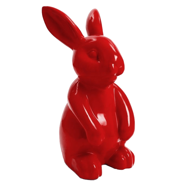 Statue Lapin Animaux Resine - 60cm - Rouge - ANIMAUX-RESINE.FR