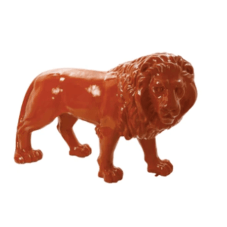 Statue Lion Animaux Resine - 190cm - Orange - ANIMAUX-RESINE.FR