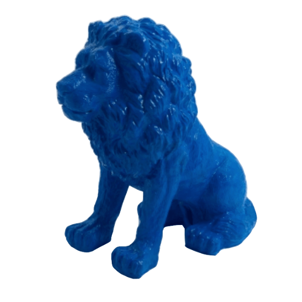 Statue Lion Animaux Resine - 65cm - Bleu - ANIMAUX-RESINE.FR