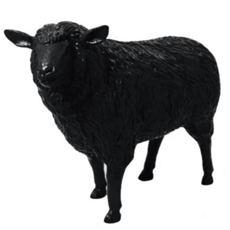 Statue Mouton Animaux Resine - 110cm - Noir - ANIMAUX-RESINE.FR