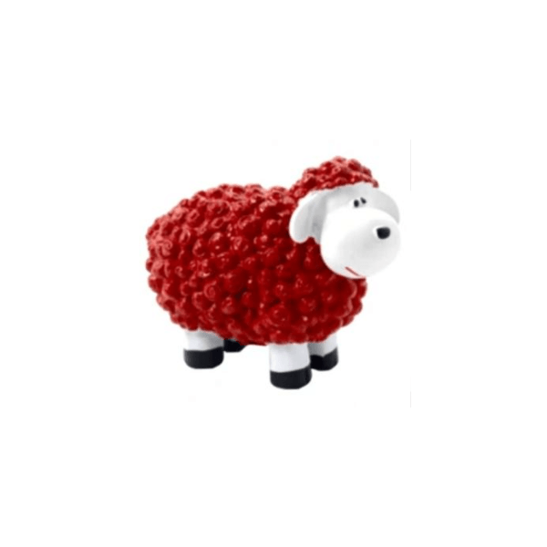 Statue Mouton Animaux Resine - 30cm - Rouge - ANIMAUX-RESINE.FR