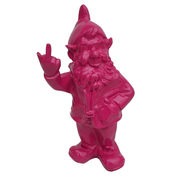 Statue Nain Oeuvre Resine - 33cm - Rose Fushia - ANIMAUX-RESINE.FR