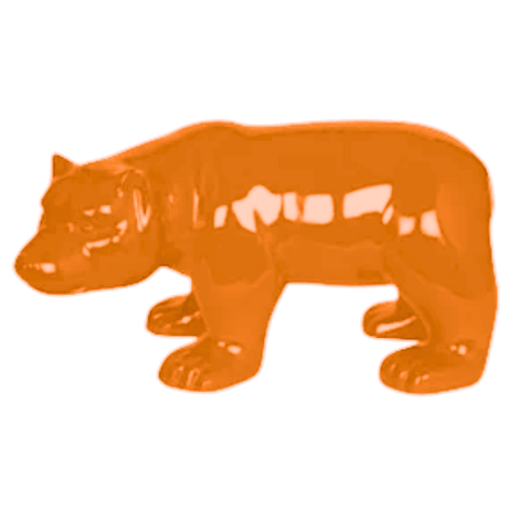 Statue Ours Animaux Resine - 100cm - Orange - ANIMAUX-RESINE.FR