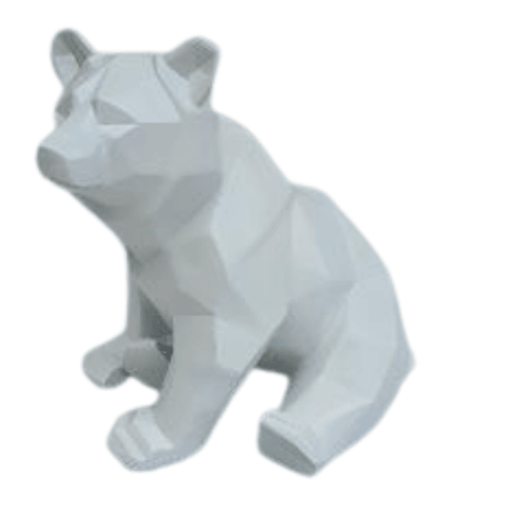 Statue Ours Animaux Resine - 30cm - Blanc - ANIMAUX-RESINE.FR