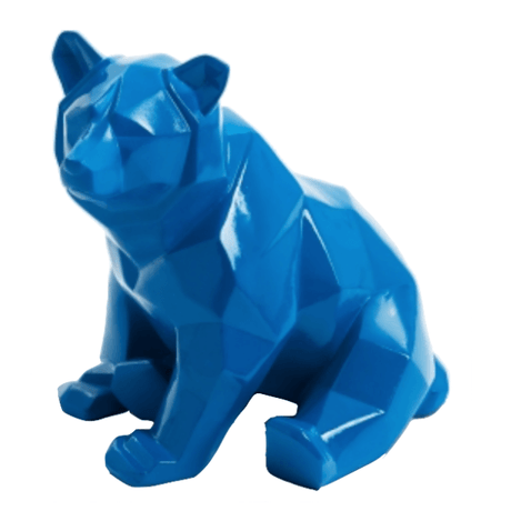 Statue Ours Animaux Resine - 30cm - Bleu - ANIMAUX-RESINE.FR