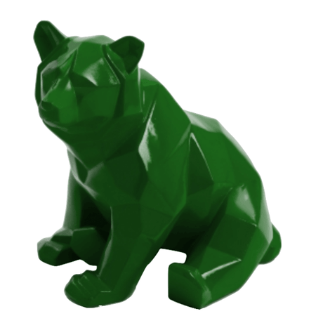 Statue Ours Animaux Resine - 30cm - Vert - ANIMAUX-RESINE.FR