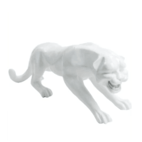 Statue Panthere Animaux Resine - 110cm - Blanc - ANIMAUX-RESINE.FR