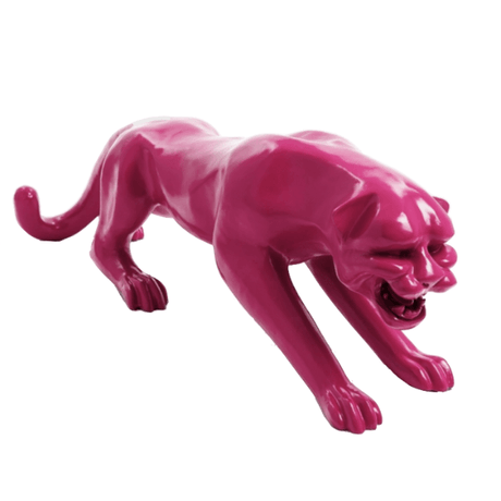 Statue Panthere Animaux Resine - 110cm - Rose Fushia - ANIMAUX-RESINE.FR