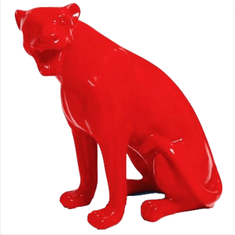 Statue Panthere Animaux Resine - 75cm - Rouge - ANIMAUX-RESINE.FR