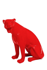 Statue Panthere Animaux Resine - 75cm - Rouge - ANIMAUX-RESINE.FR