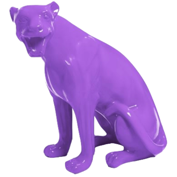 Statue Panthere Animaux Resine - 75cm - Violet - ANIMAUX-RESINE.FR