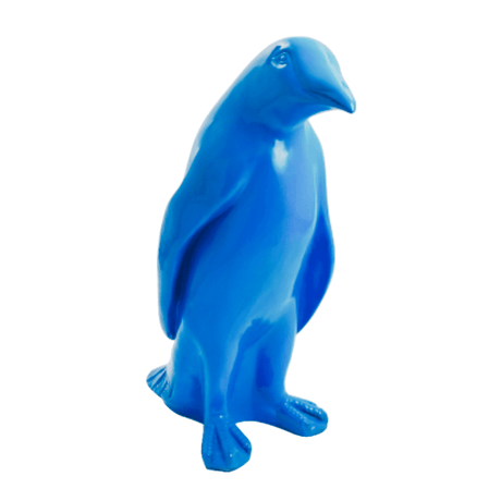 Statue Pingouin Animaux Resine - 120cm - Bleu Ciel - ANIMAUX-RESINE.FR