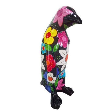 Statue Pingouin Animaux Resine - 120cm - Fleurs - ANIMAUX-RESINE.FR