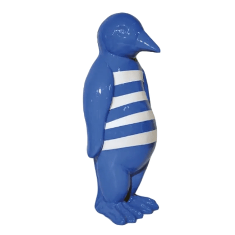 Statue Pingouin Animaux Resine - 120cm - Marin Blanc Bleu - ANIMAUX-RESINE.FR