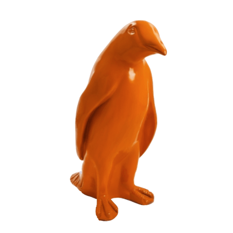 Statue Pingouin Animaux Resine - 120cm - Orange - ANIMAUX-RESINE.FR