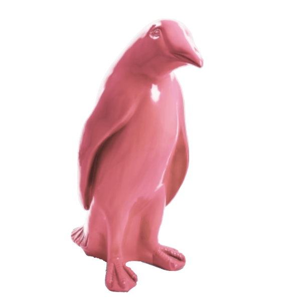 Statue Pingouin Animaux Resine - 120cm - Rose Clair - ANIMAUX-RESINE.FR