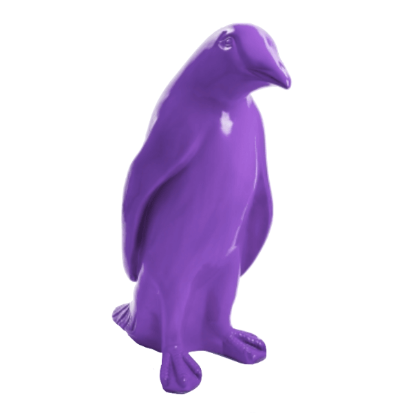 Statue Pingouin Animaux Resine - 120cm - Violet - ANIMAUX-RESINE.FR