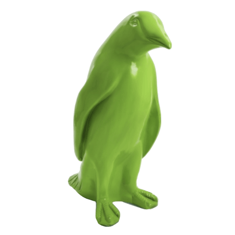 Statue Pingouin Animaux Resine - 70cm - Vert Pomme - ANIMAUX-RESINE.FR