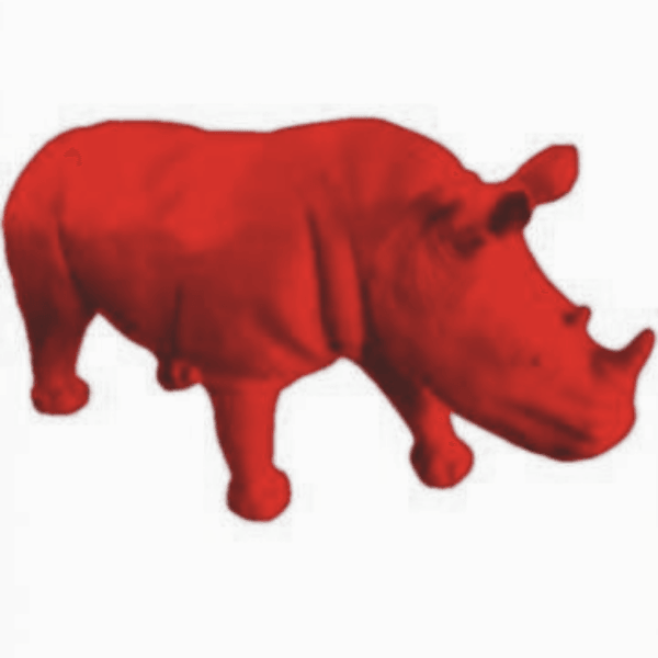 Statue Rhinoceros Animaux Resine - 140cm - Rouge - ANIMAUX-RESINE.FR