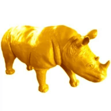 Statue Rhinoceros Animaux Resine - 180cm - Jaune - ANIMAUX-RESINE.FR