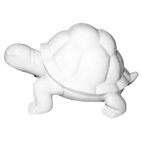 Statue Tortue Animaux Resine - 45cm - Blanc - ANIMAUX-RESINE.FR