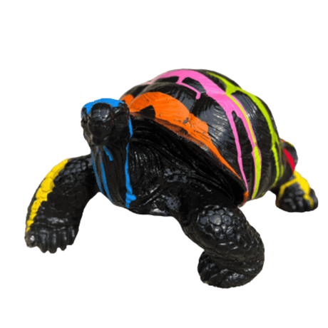 Statue Tortue Animaux Resine - 65cm - Multi Coulure Noir - ANIMAUX-RESINE.FR