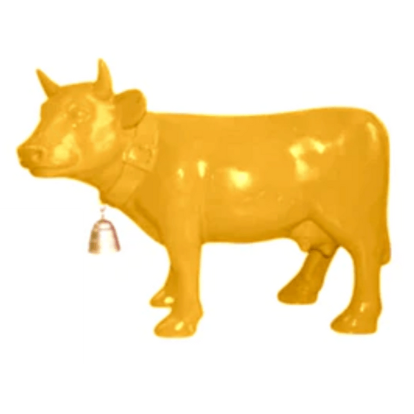 Statue Vache Animaux Resine - 110cm - Jaune - ANIMAUX-RESINE.FR