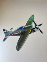 PLAQUE 3D MÉTAL AVION VERT 45x50CM - PLAQUE 3D DECO MURAL - ANIMAUX-RESINE.FR