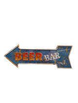 PLAQUE FLECHE MÉTAL BEER BAR 45x15 CM - PLAQUE DECORATIVE - ANIMAUX-RESINE.FR