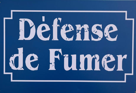 PLAQUE MÉTAL DEFENSE DE FUMER 30X20 CM - PLAQUE DECORATIVE - ANIMAUX-RESINE.FR