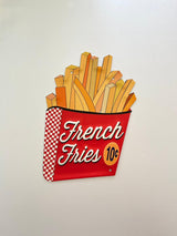 PLAQUE MÉTAL FRENCH FRIES 30X30 CM - PLAQUE DECORATIVE - ANIMAUX-RESINE.FR