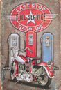 PLAQUE MÉTAL FULL SERVICE GASOLINE BIKE 30X20 CM - PLAQUE DECORATIVE - ANIMAUX-RESINE.FR