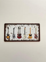 PLAQUE MÉTAL GUITARE 15x30 CM - PLAQUE DECORATIVE - ANIMAUX-RESINE.FR