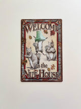 PLAQUE MÉTAL NUT 30X20 CM - PLAQUE DECORATIVE - ANIMAUX-RESINE.FR