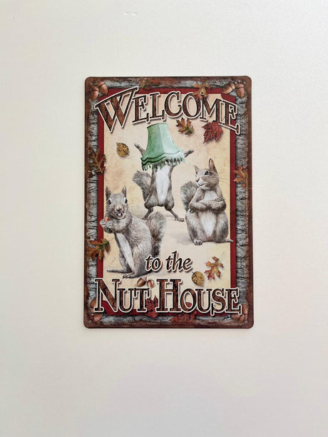 PLAQUE MÉTAL NUT 30X20 CM - PLAQUE DECORATIVE - ANIMAUX-RESINE.FR