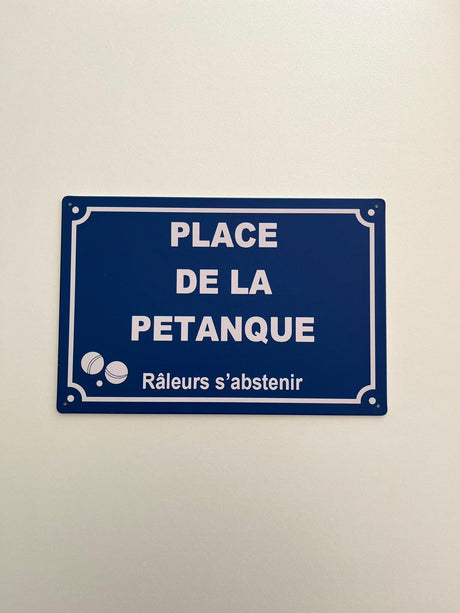 PLAQUE MÉTAL PETANQUE 30X20 CM - PLAQUE DECORATIVE - ANIMAUX-RESINE.FR