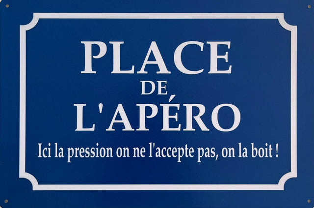 PLAQUE MÉTAL PLACE PAERO 30X20 CM - PLAQUE DECORATIVE - ANIMAUX-RESINE.FR