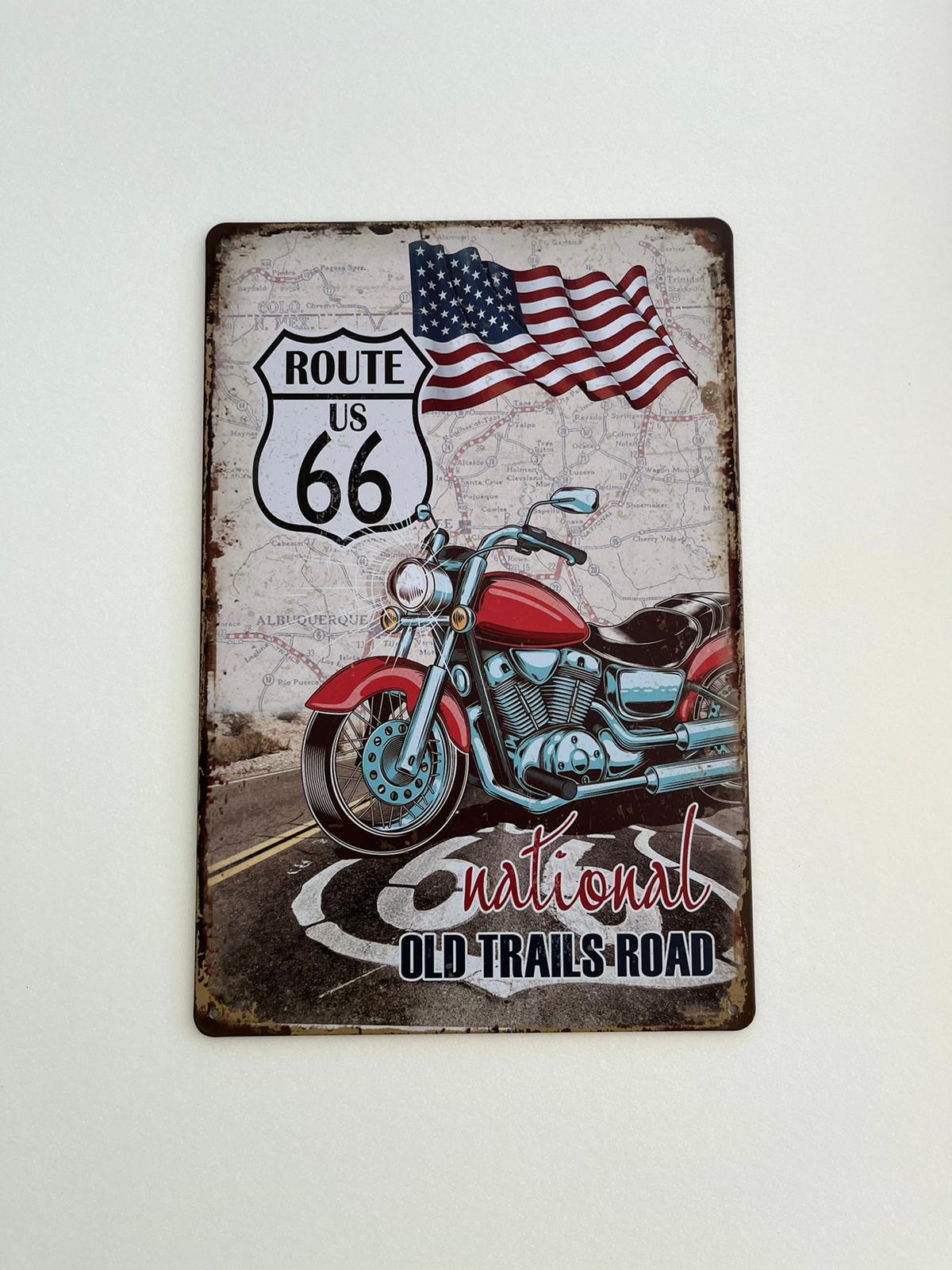 PLAQUE MÉTAL R66 BIKE 30X20 CM - PLAQUE DECORATIVE - ANIMAUX-RESINE.FR