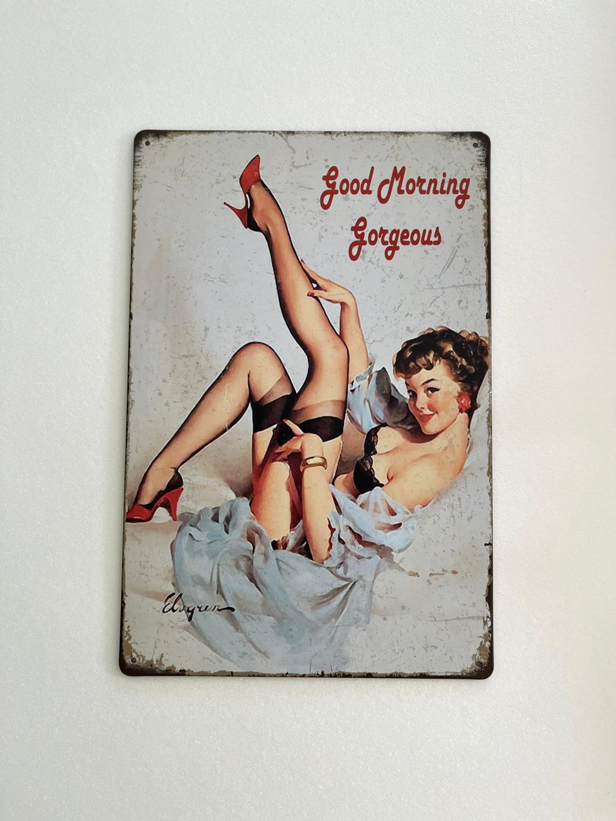 PLAQUE MÉTAL SEXY ANNE 80 30X20 CM - PLAQUE DECORATIVE - ANIMAUX-RESINE.FR